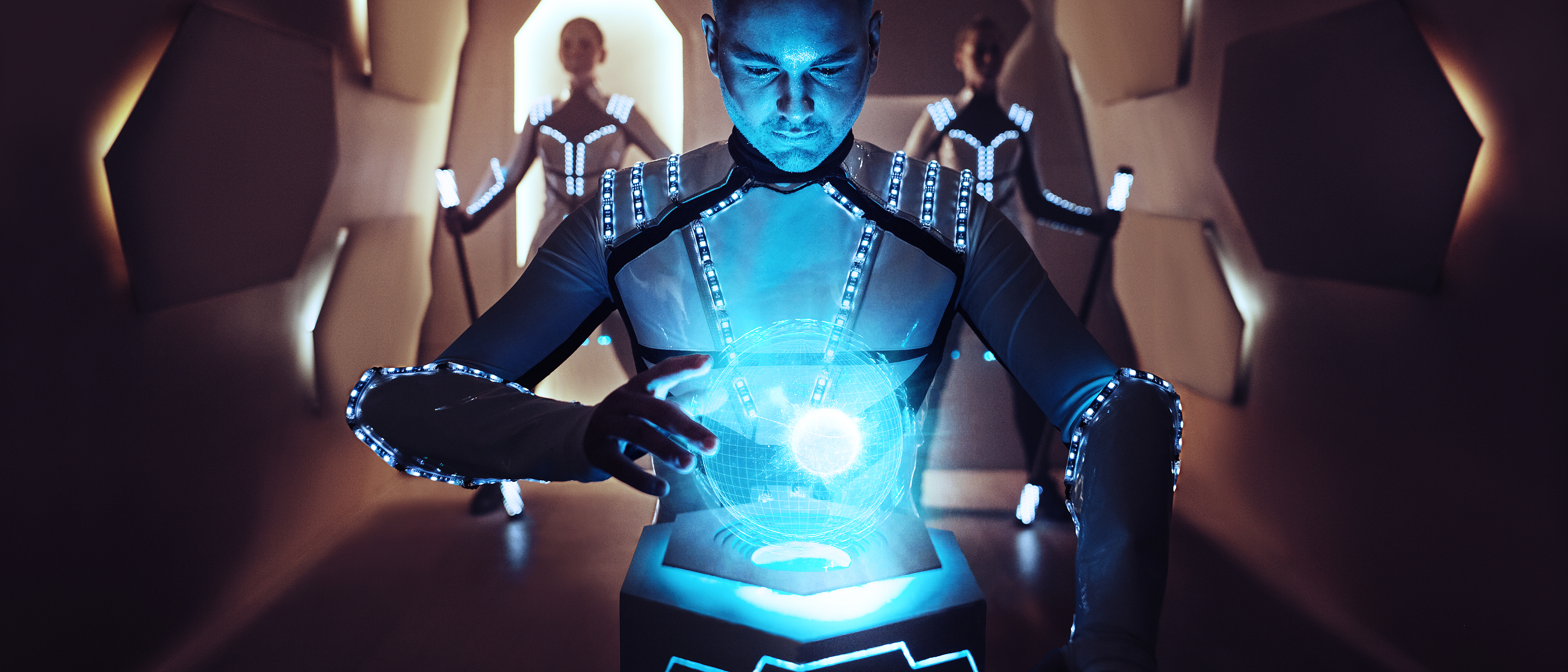 Lightshow Světelná show Pyroterra Lumination neobyčejná moderní showLumination extraordinary modern show