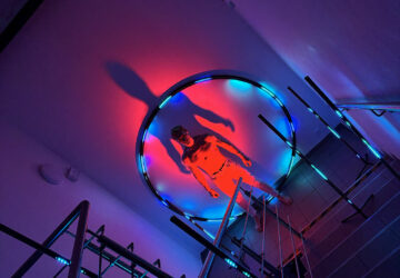 Led cyr wheel acrobatic show pyroterra lighttoys